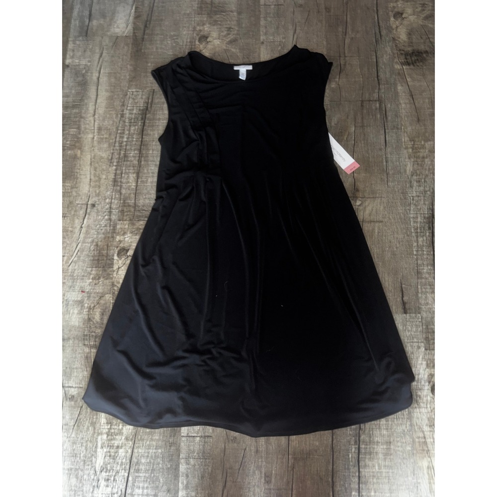 Liz Lange Maternity for Target Sleeveless Pleated Dress Ebony Black Size L NWT